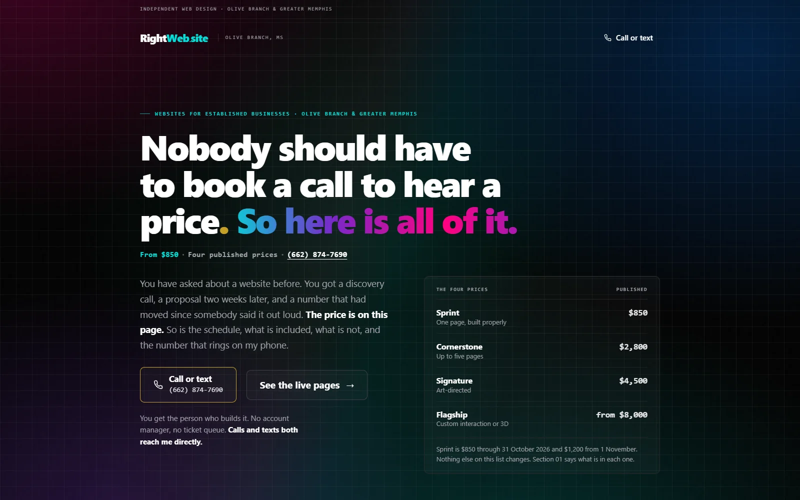 RightWeb.site, the live site